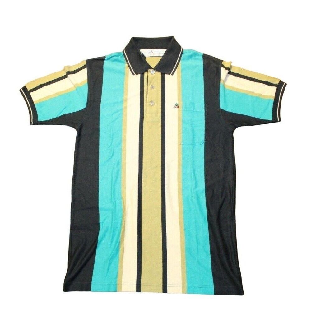 Hara Mexican Worldwide Men's Polo Pullover Shirt Size Large Striped 3-Button